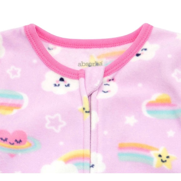 Absorba Kids' 2-pack Fleece Blanket Sleeper Heart Rainbow Stars Clouds ๐๐โญ๏ธโ๏ธ - Picture 11 of 11